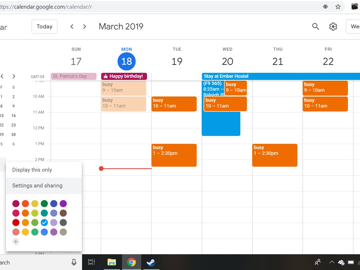 Google Calendar Event