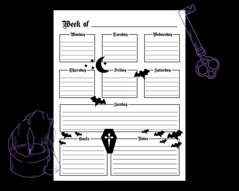 Plan Your Day with a Gothic-Inspired To-Do List