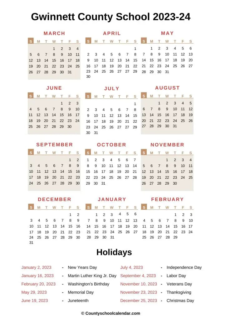 Gwinnett County Schools 2024-2025 Calendar Guide