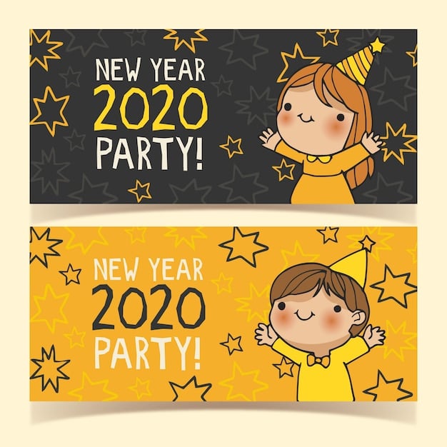 Hand-Drawn New Year Banner Design