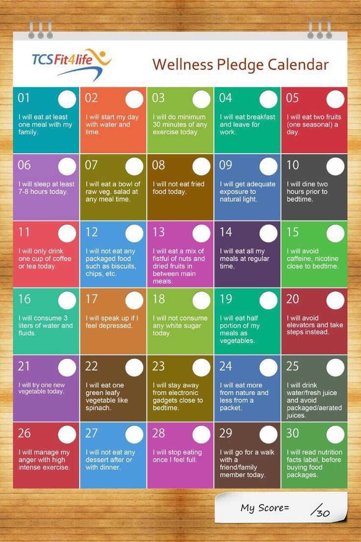 Health and Wellbeing Calendar