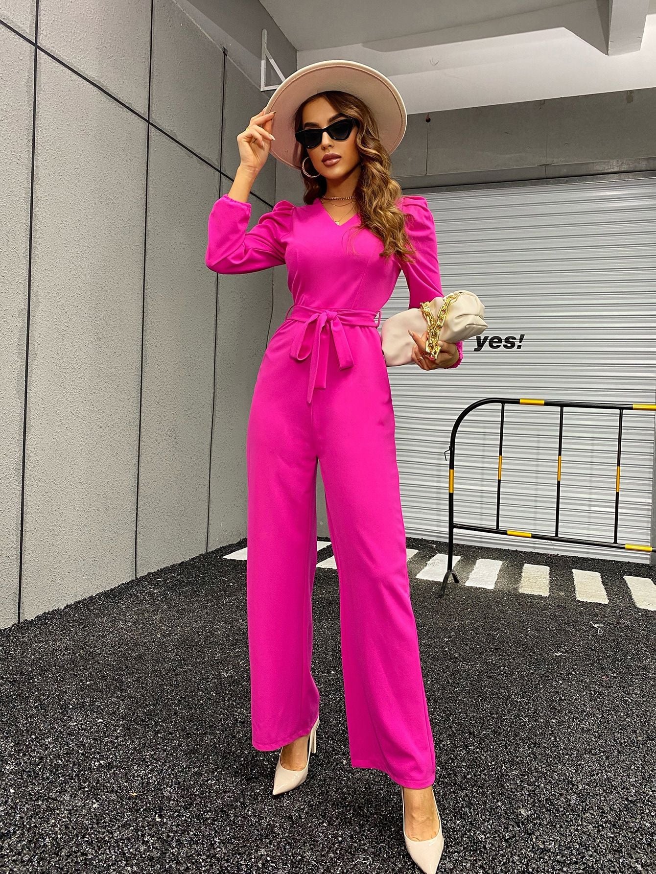 Hot Pink Jumpsuit