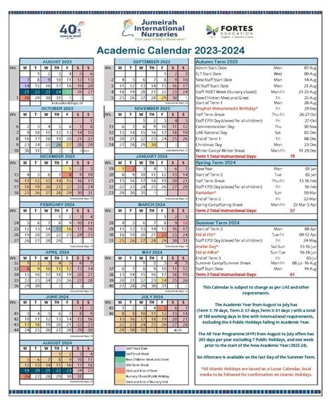 Jumeirah College Calendar 2024-2025: Important Dates