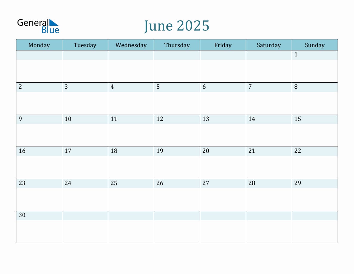 June July 2025 Calendar Templates