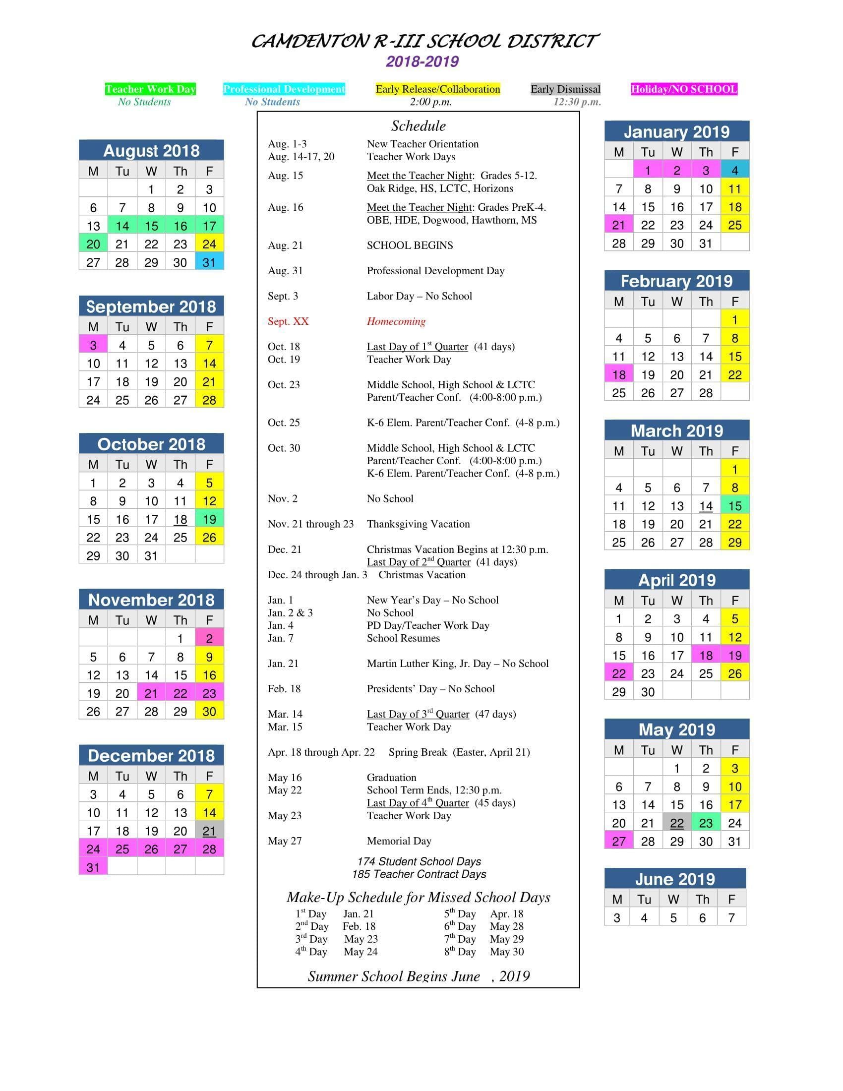 Lebanon School Calendar 2024-2025