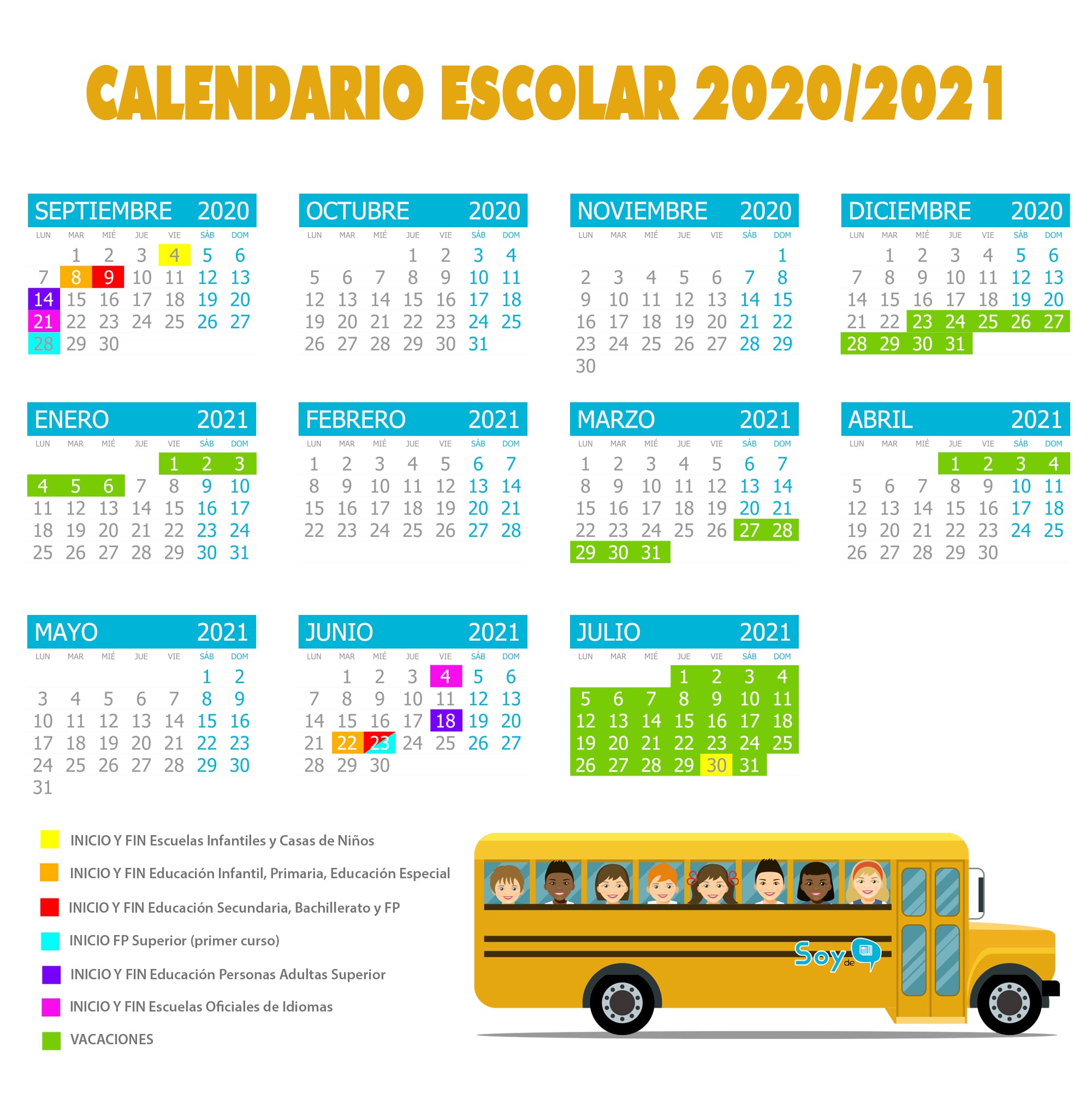 2024-2025 Madrid School Calendar