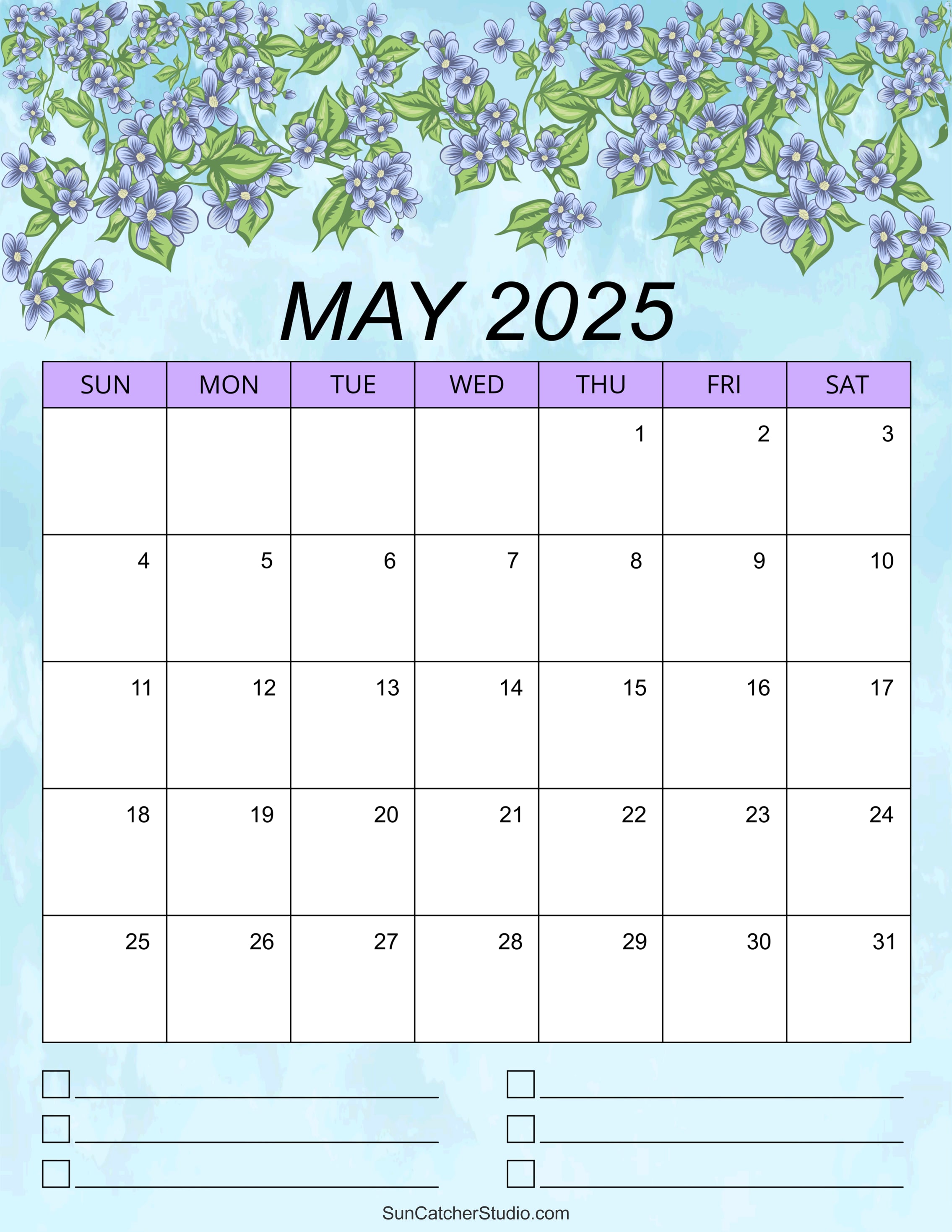 May 2025 Calendar With Holidays Printable Free Download