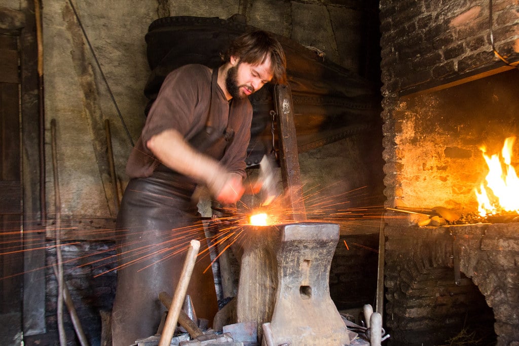 Medieval Blacksmith at Work