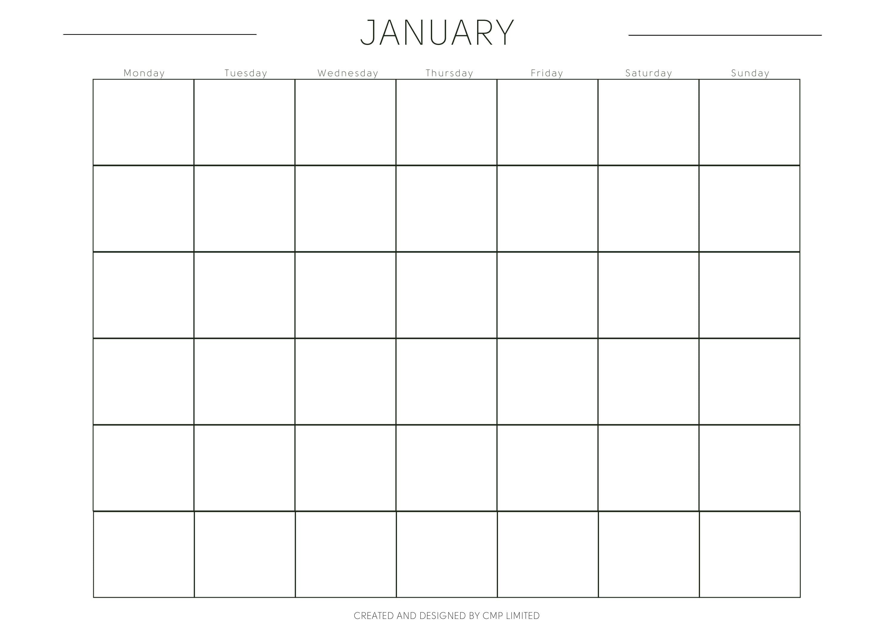 Minimalist Calendar Printable