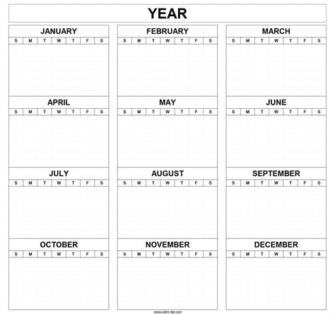 Monthly and Yearly Calendar Template