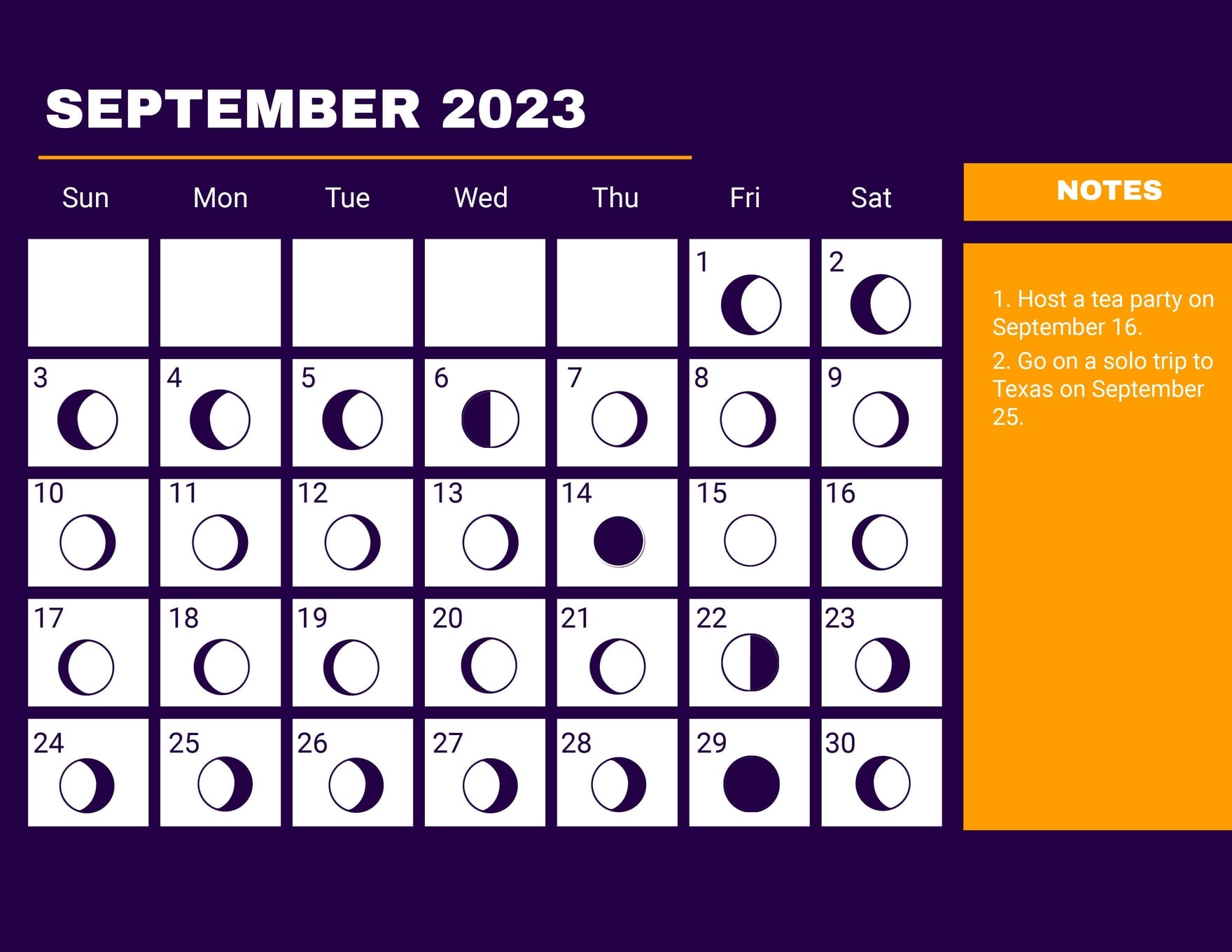 Moon Phase Calendar