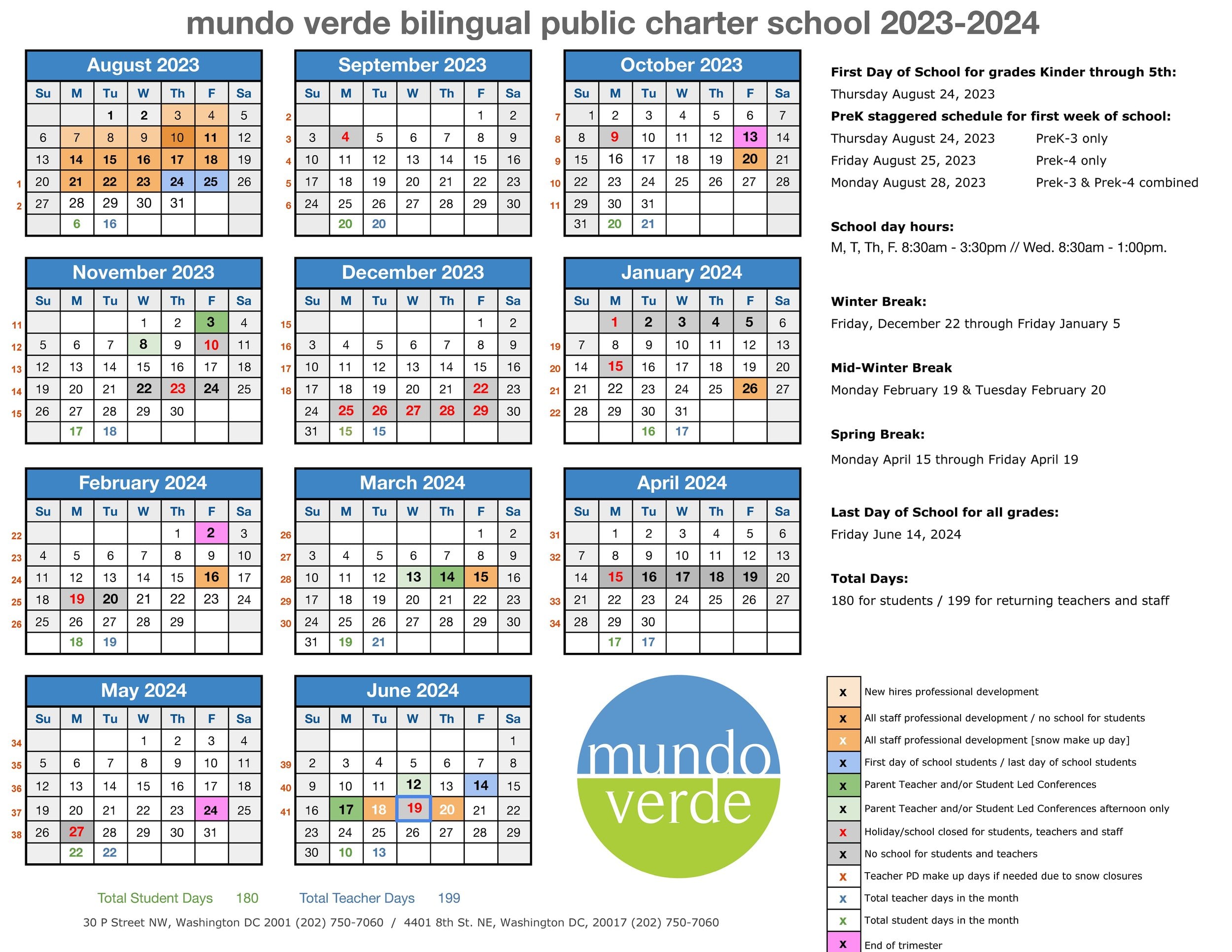 Mundo Verde Calendar Features