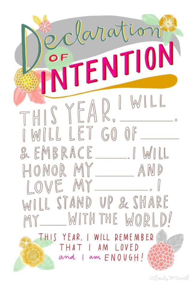 New Year's Intentions