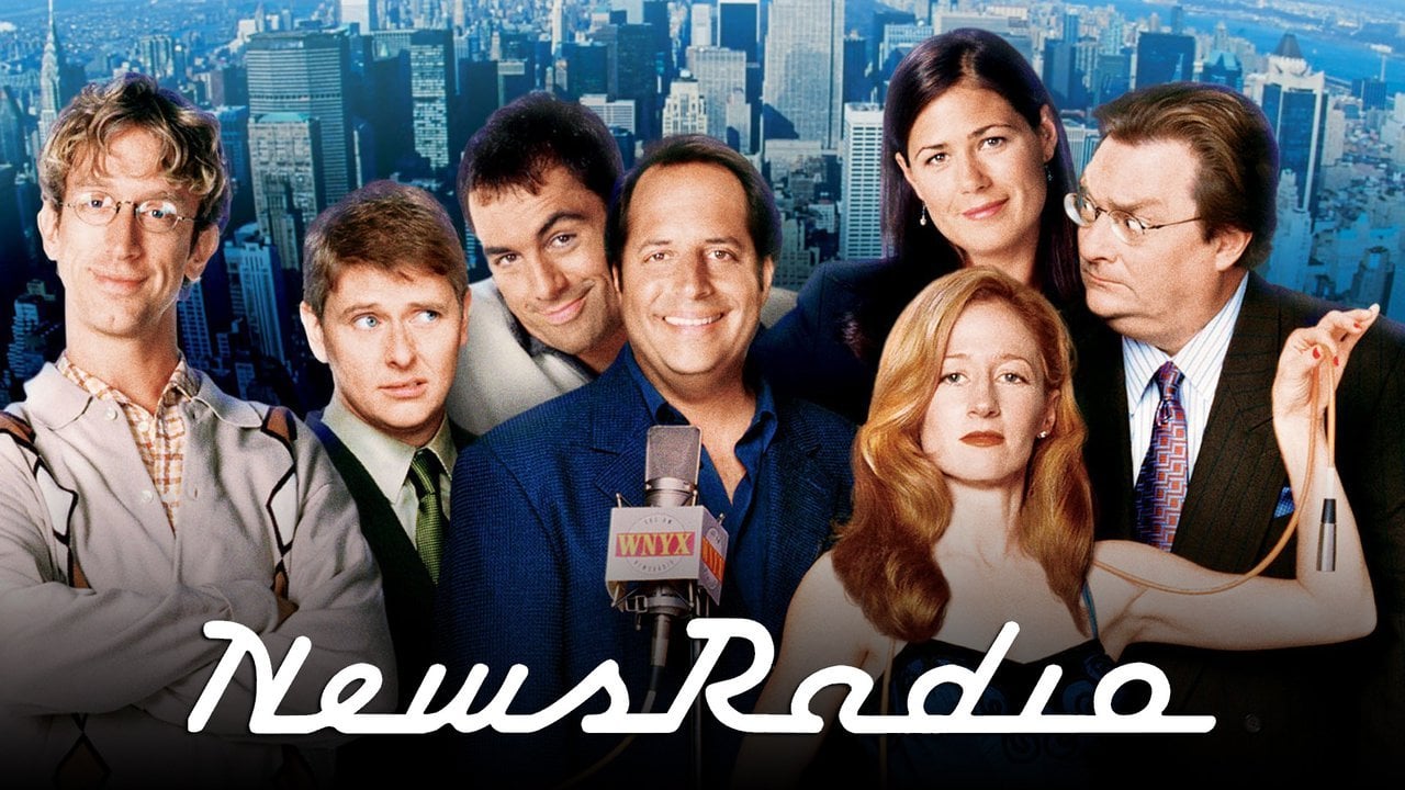 The NewsRadio cast, featuring Bill McNeal (center)