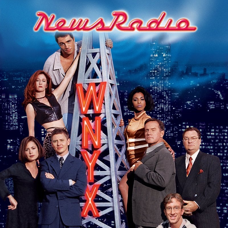 The NewsRadio news team, led by Bill McNeal