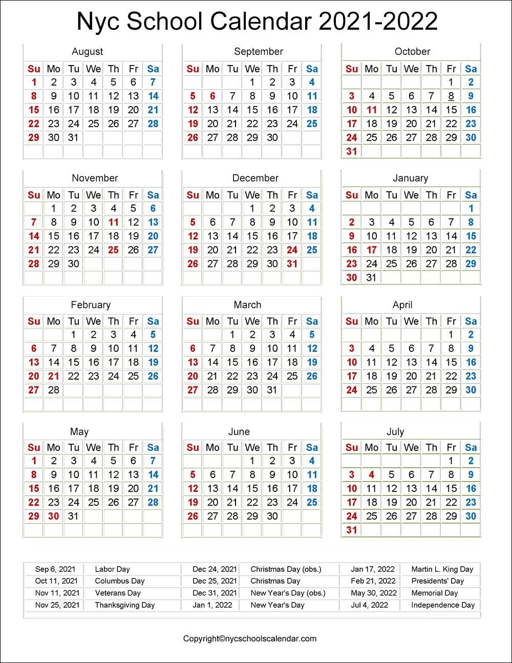 NYC Pay Calendar 2025