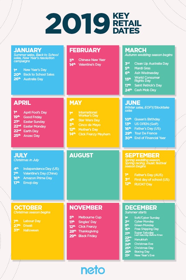 Online Retailers Calendars