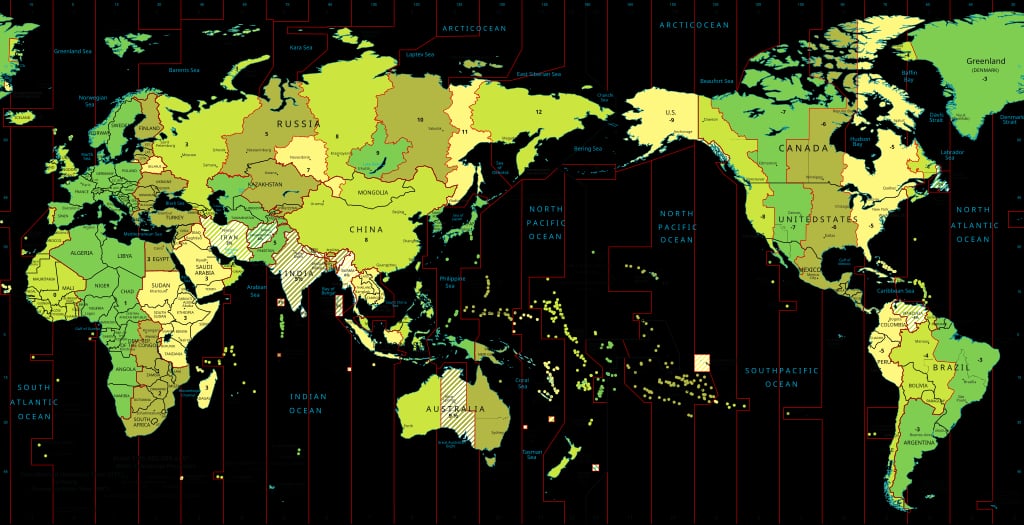 Pacific Time Zone Map