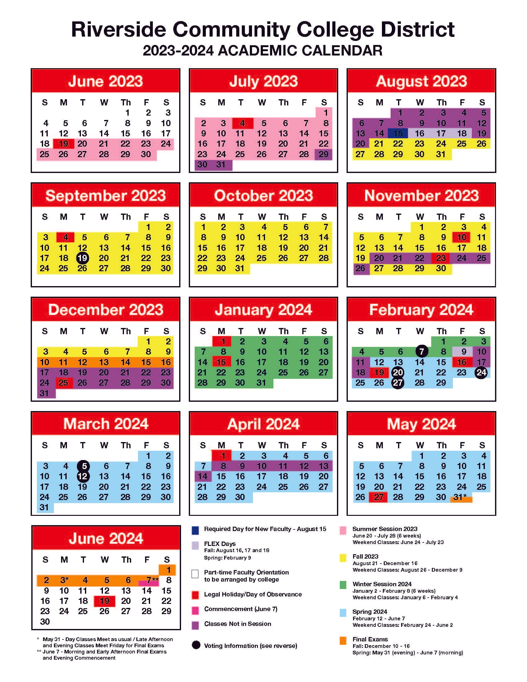 Passaic County Community College 2024-2025 Academic Calendar Key Dates