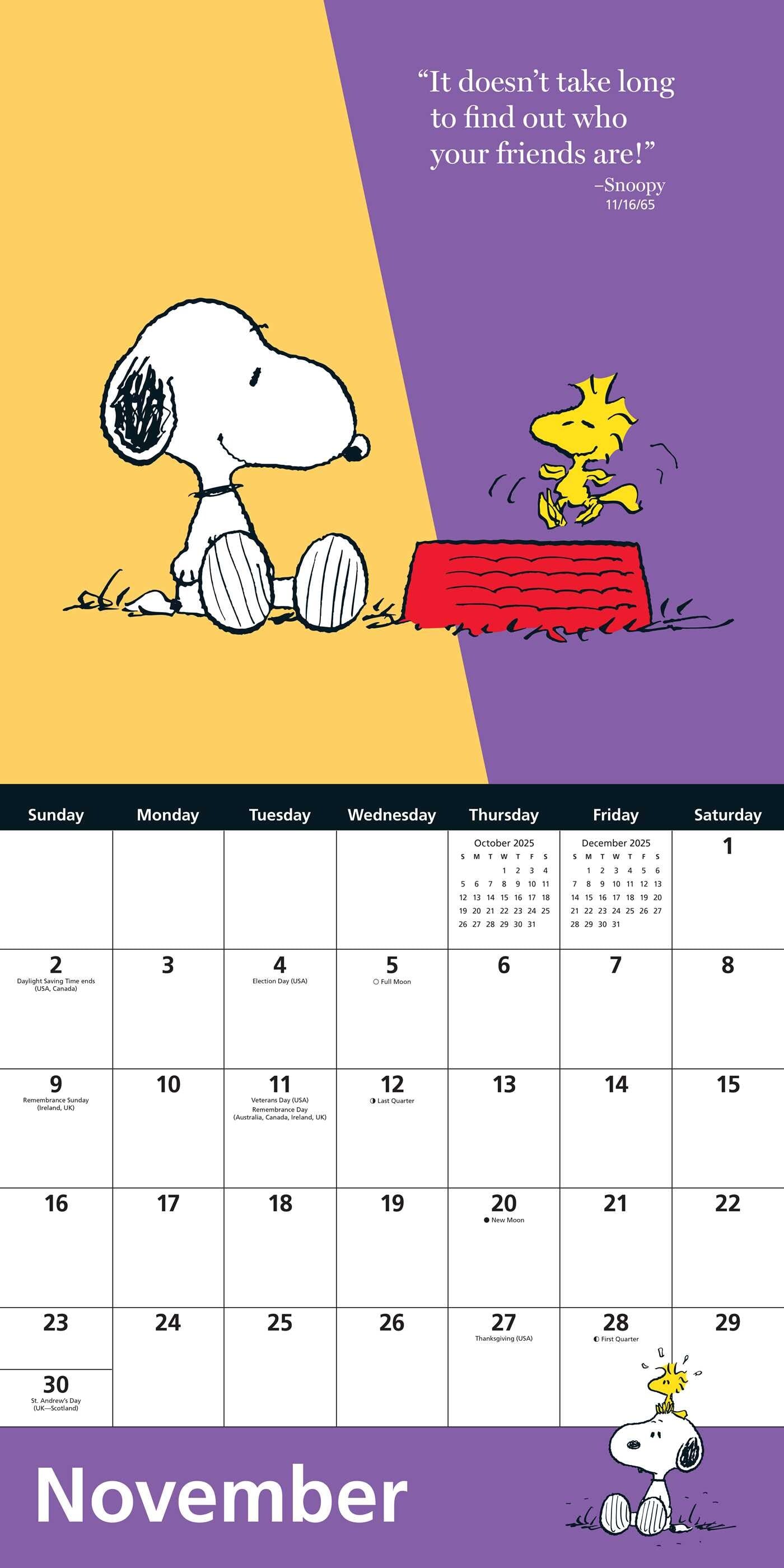 Peanuts 2025 Mini Wall Calendar - Snoopys Year Ahead