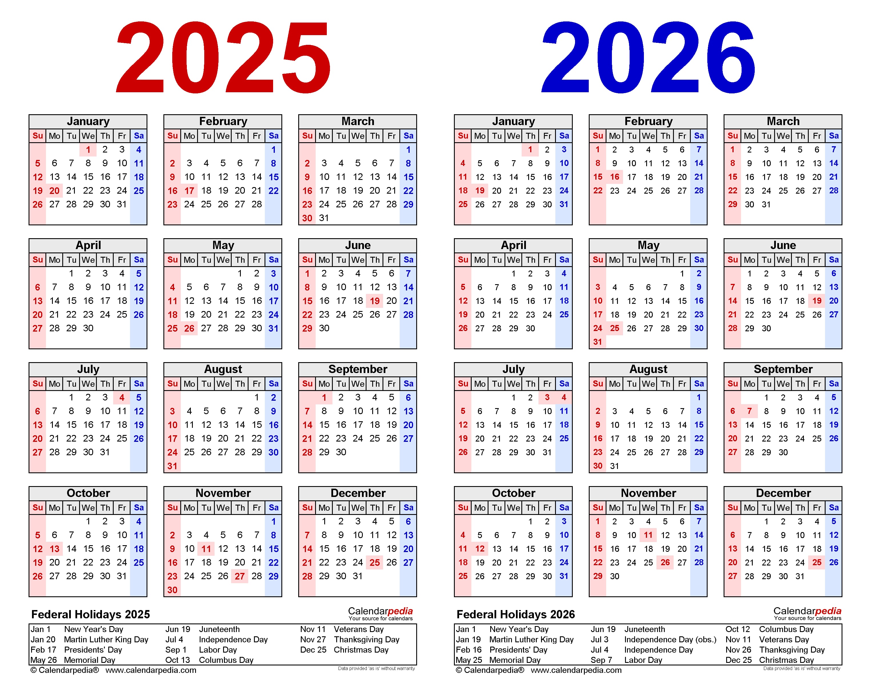 Plan Ahead With 2 Year Pocket Calendar 2025-2026