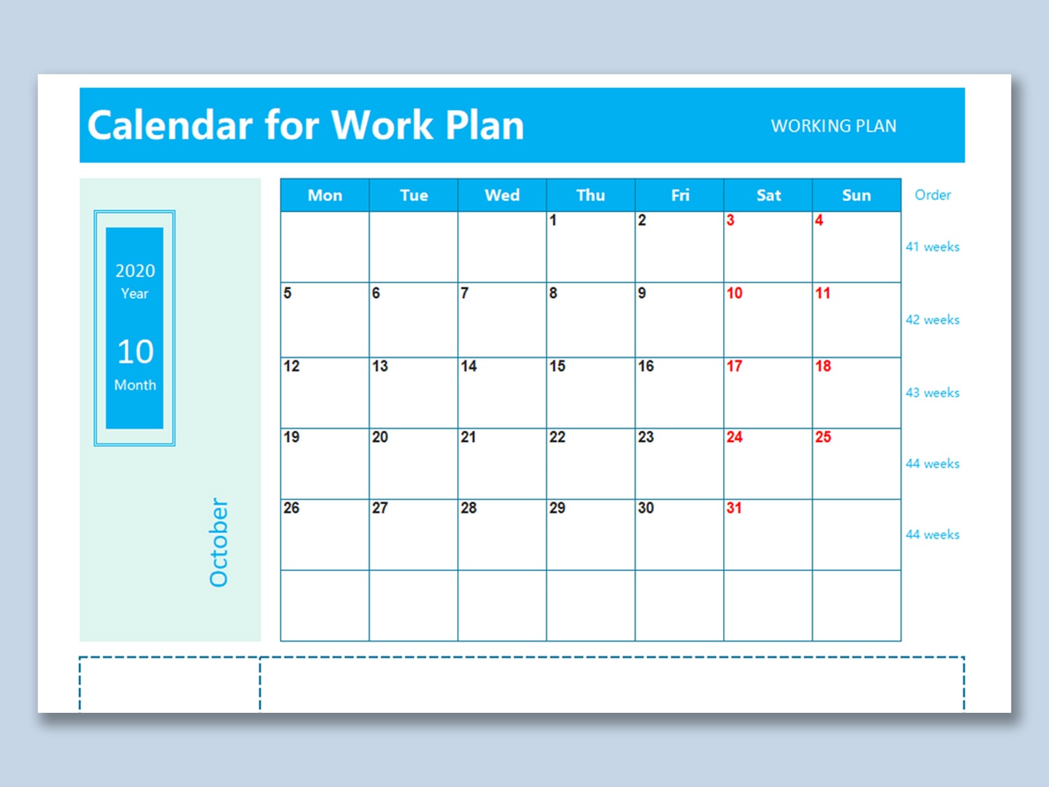 Planning Calendar