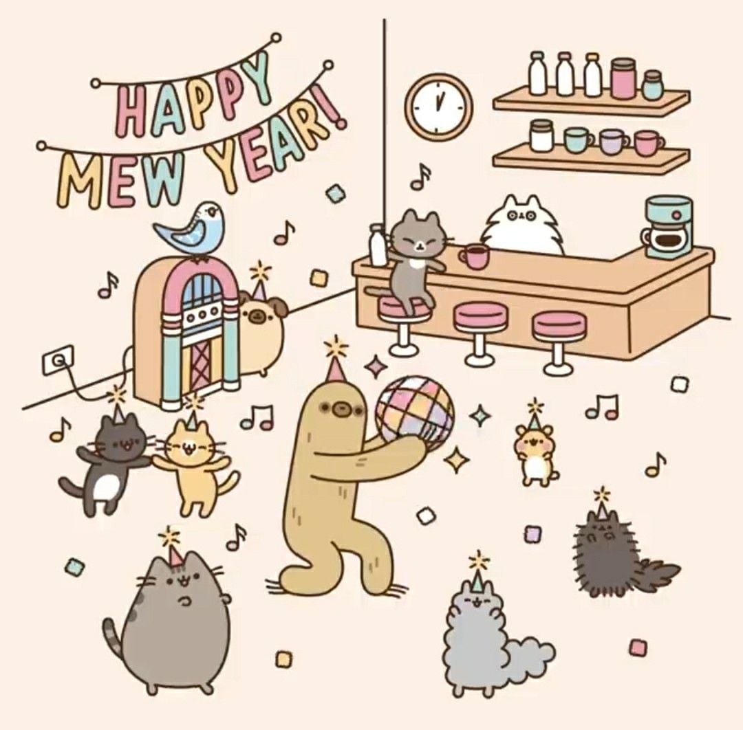 Pusheen Celebrates New Year 2024