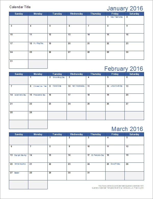 Benefits of Using a Quarterly Calendar