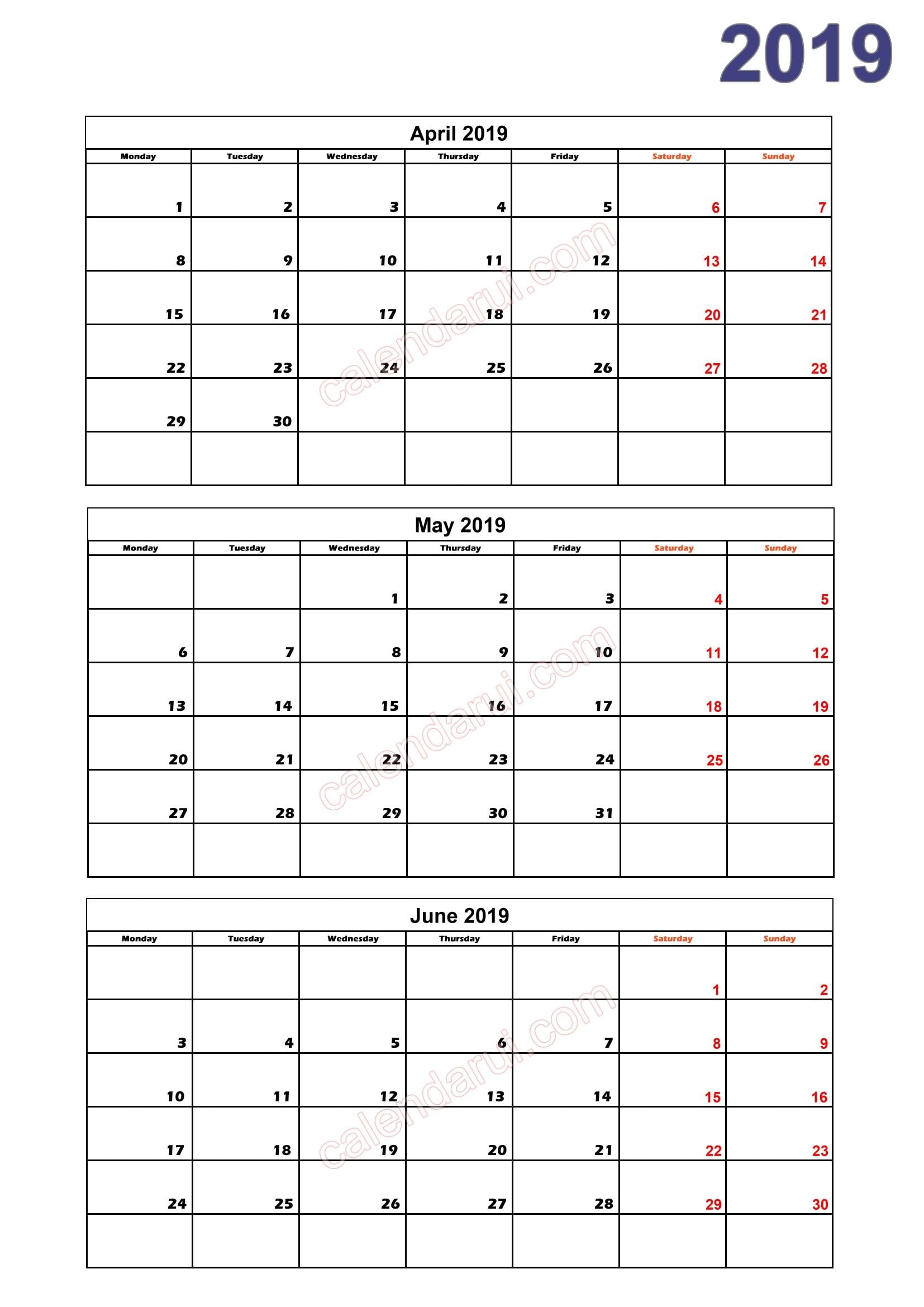 2025 Quarterly Calendar Printables