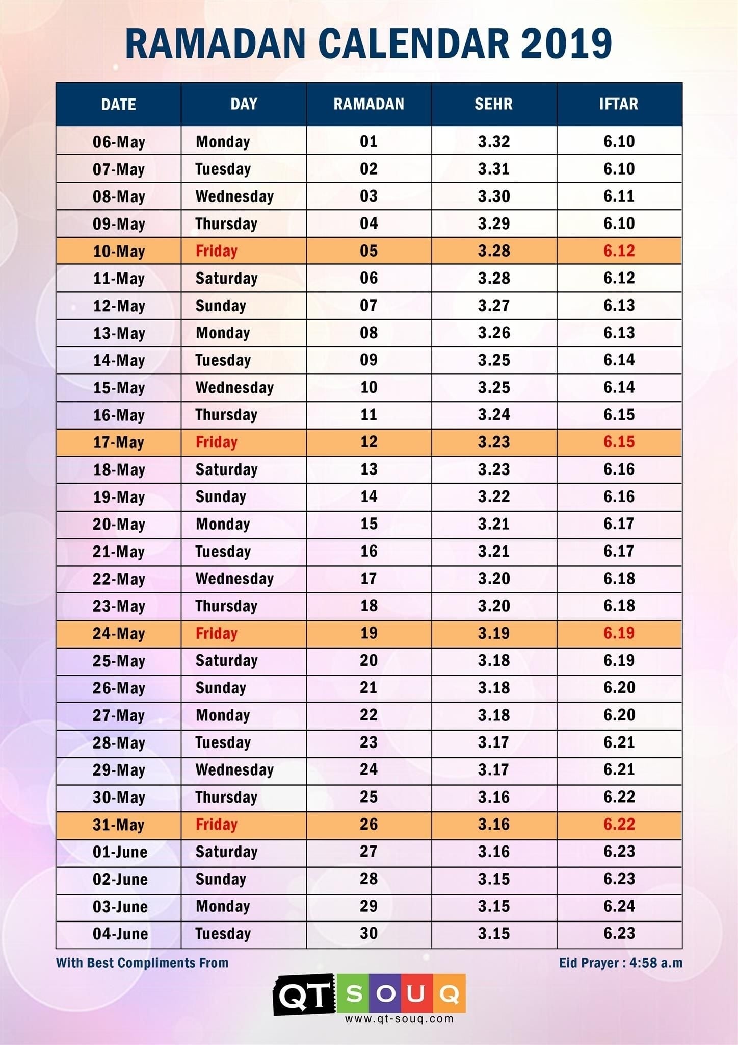 Ramadan Calendar 2025: Dates And Prayer Times Guide