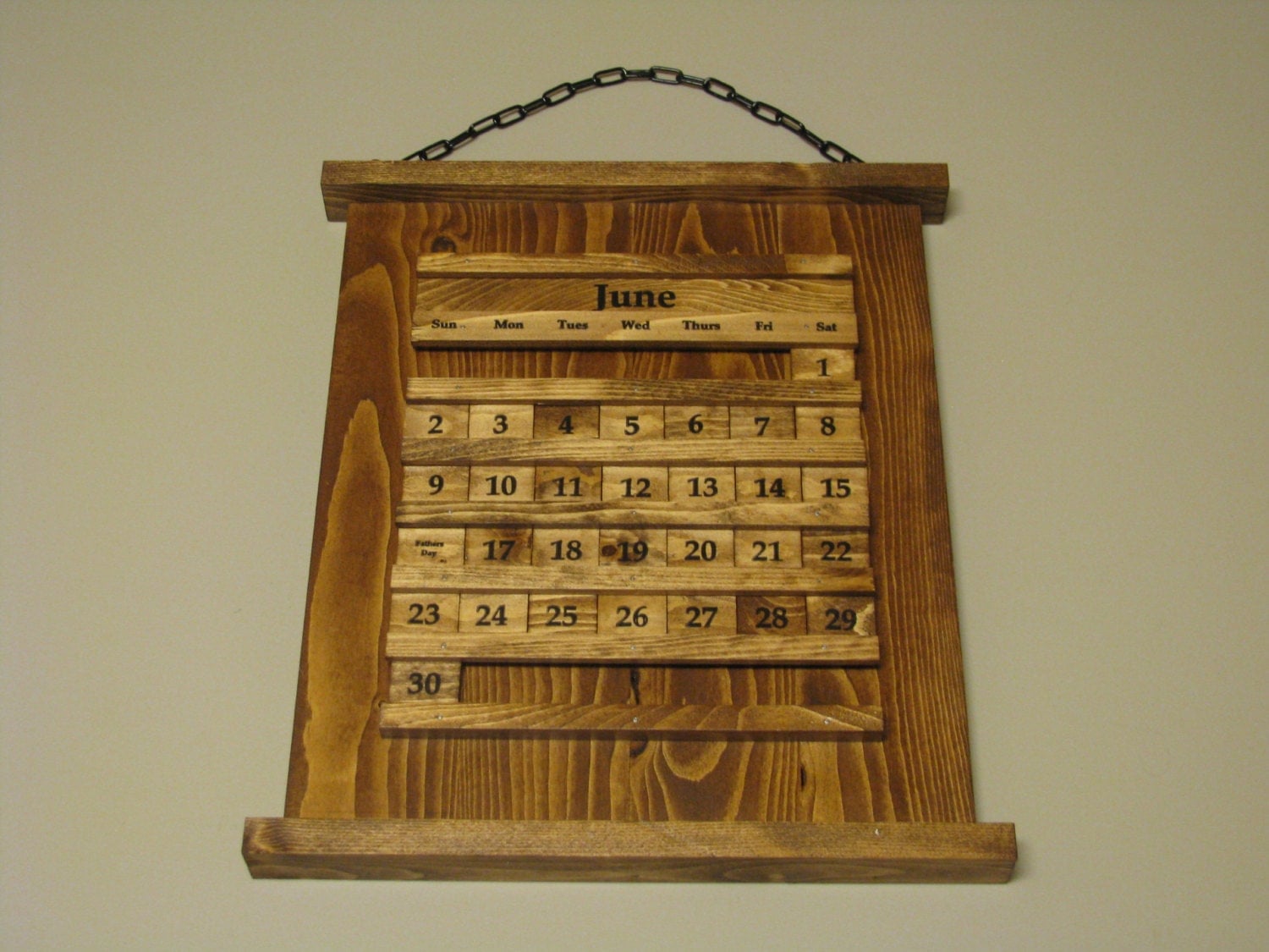 Rustic Wooden Calendar