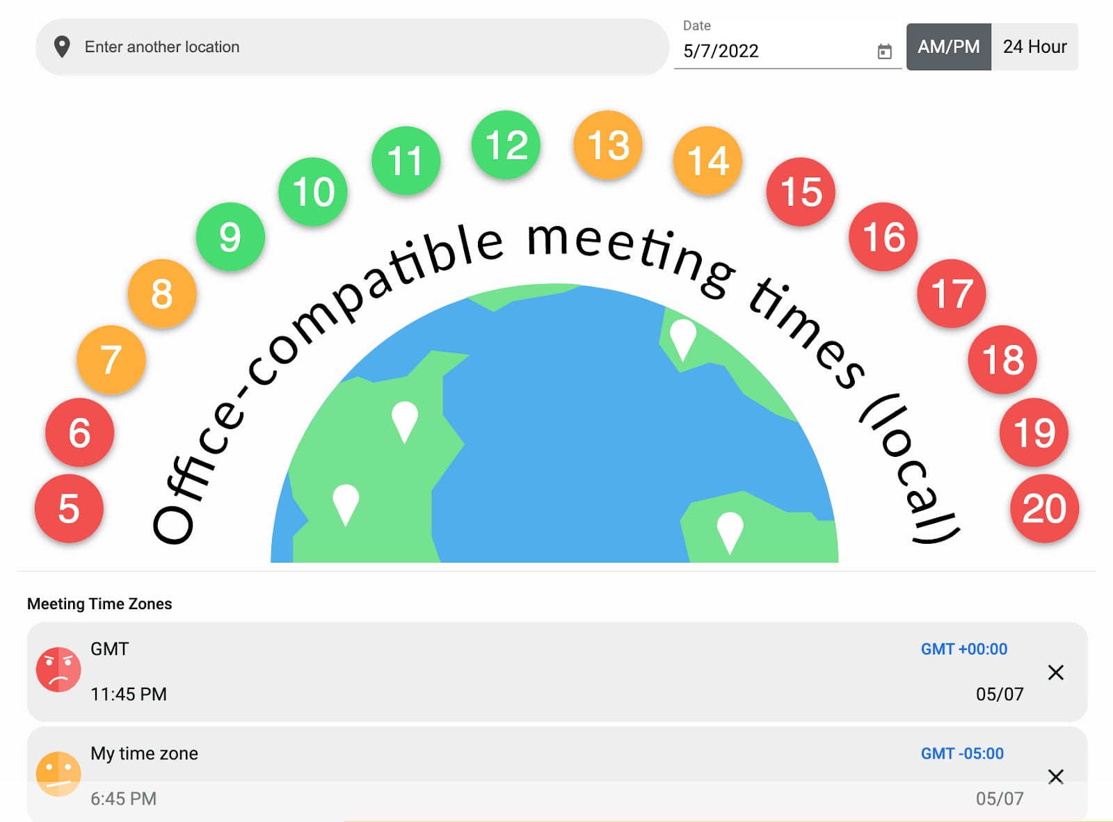 Scheduling Across Different Time Zones