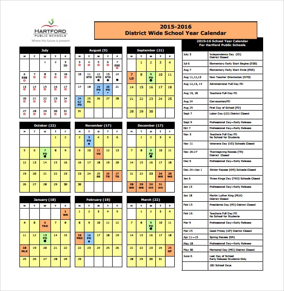 Thomasville City Schools Calendar Details