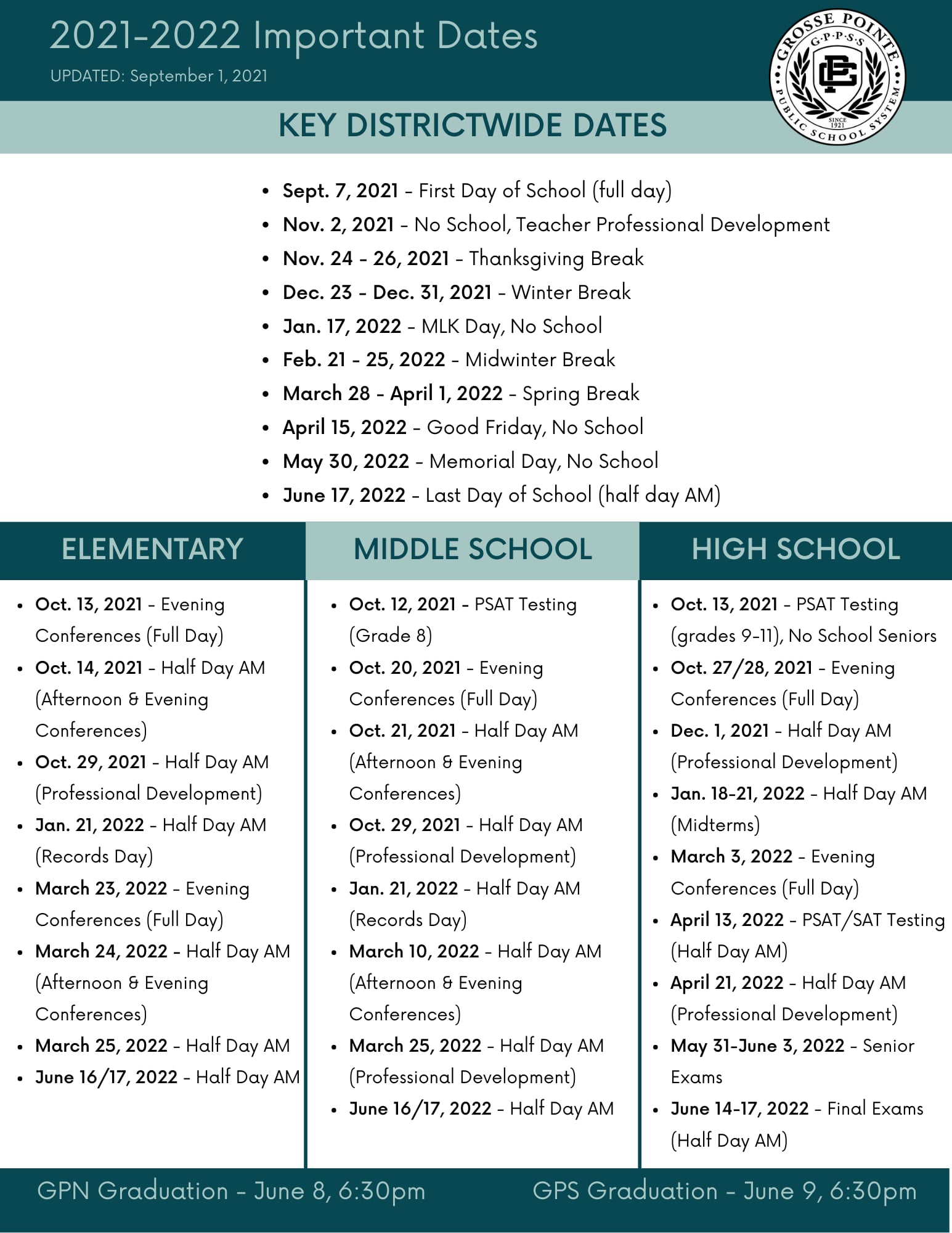 2024-2025 West Orange School Calendar Highlights