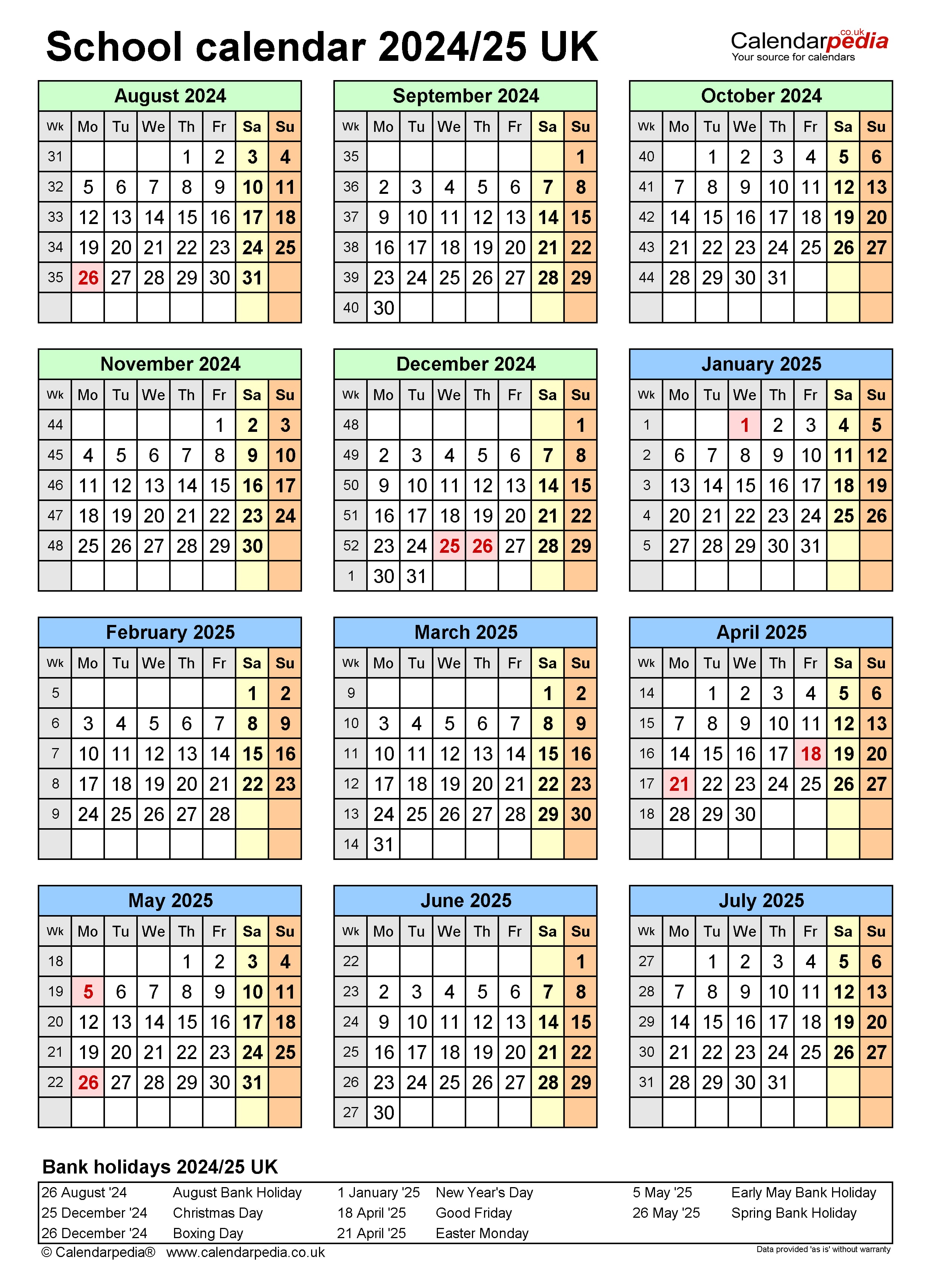 Windward School Calendar 2024-2025