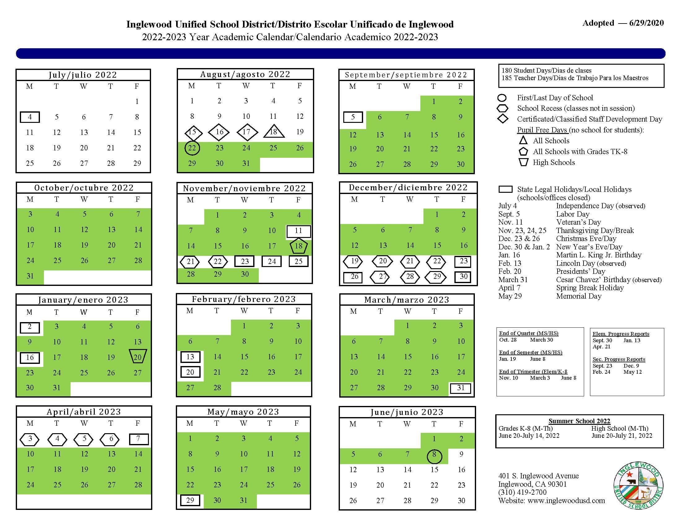 Mesquite ISD Calendar 2024-2025