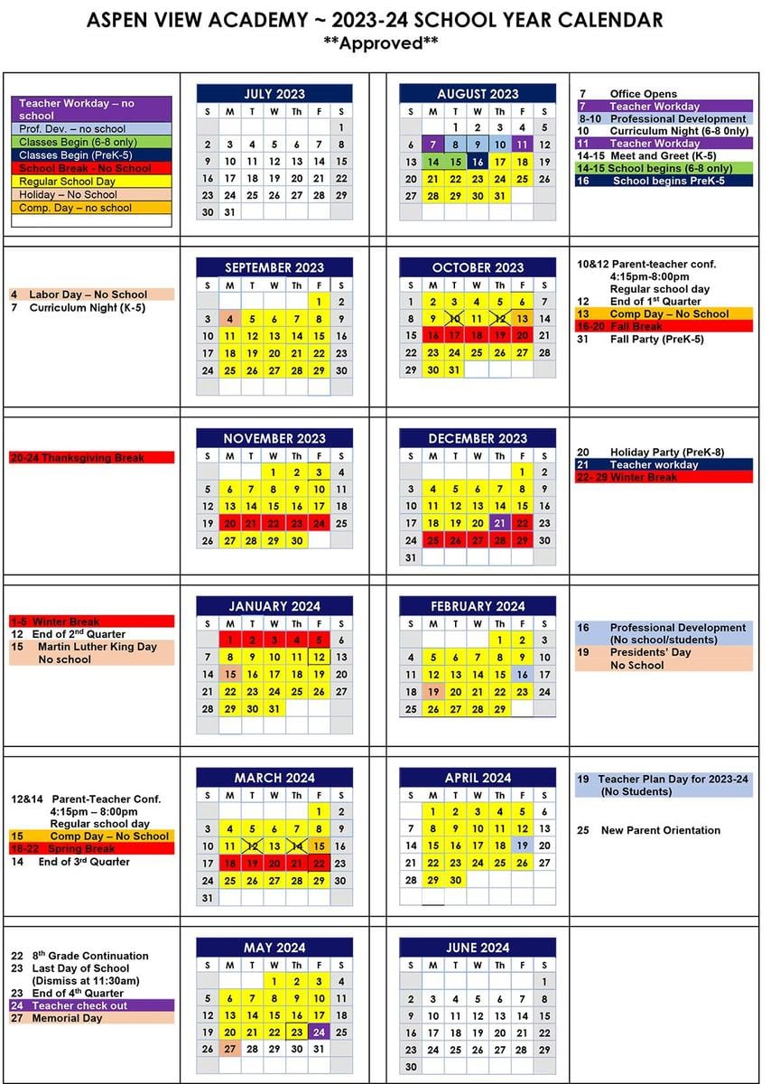 2025-26 School Year Calendar