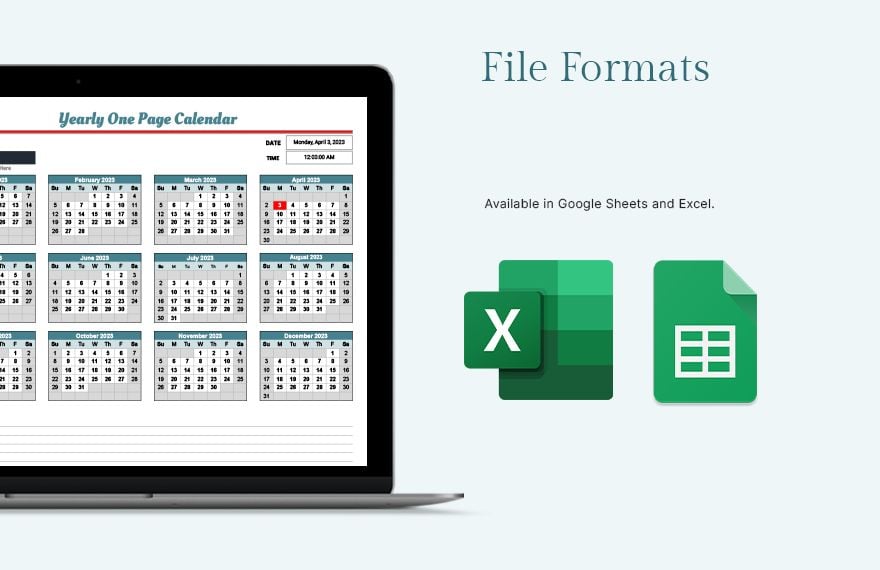 2025 Single Page Calendar Template