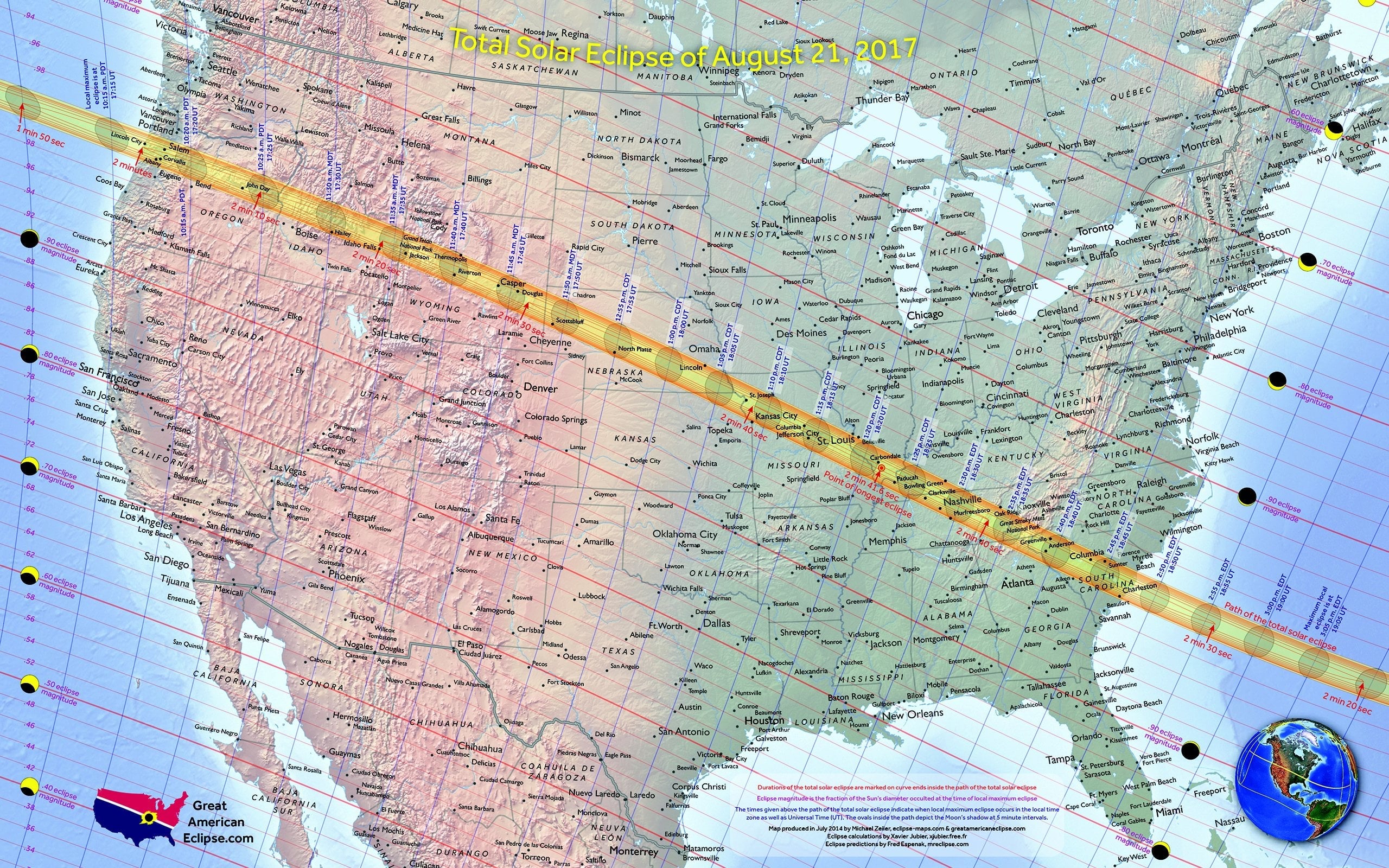 Solar Eclipse Path and Map