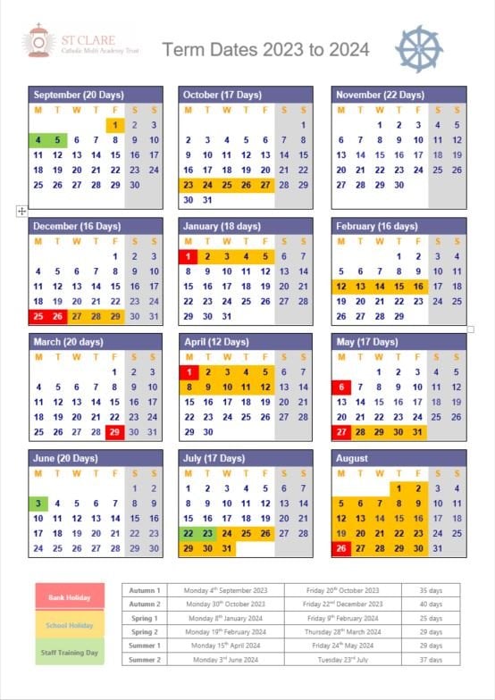 St Kates 2024-2025 Academic Calendar