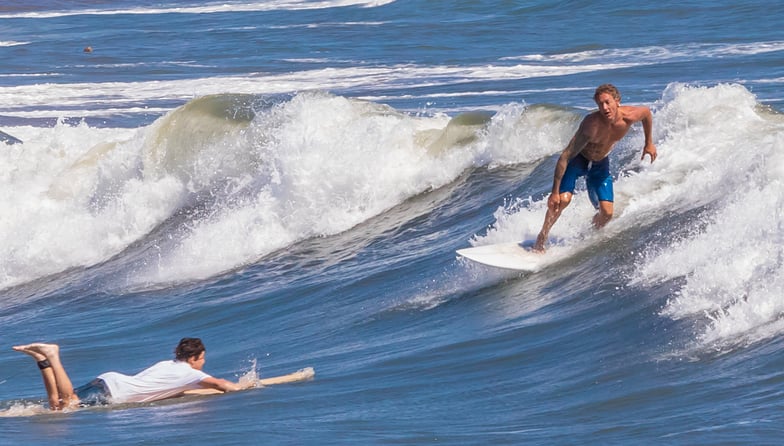 Surfing at Second Beach