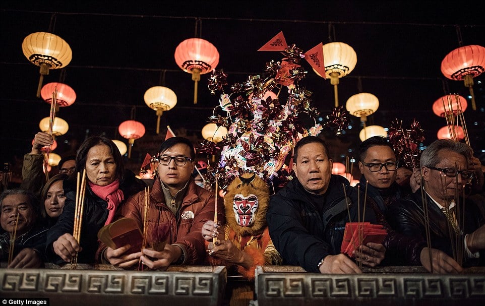 Temple visits and prayers during Lunar New Year