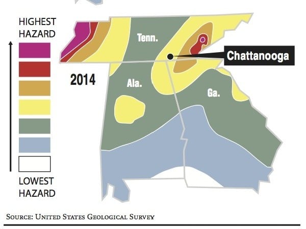 Tennessee Earthquake Map