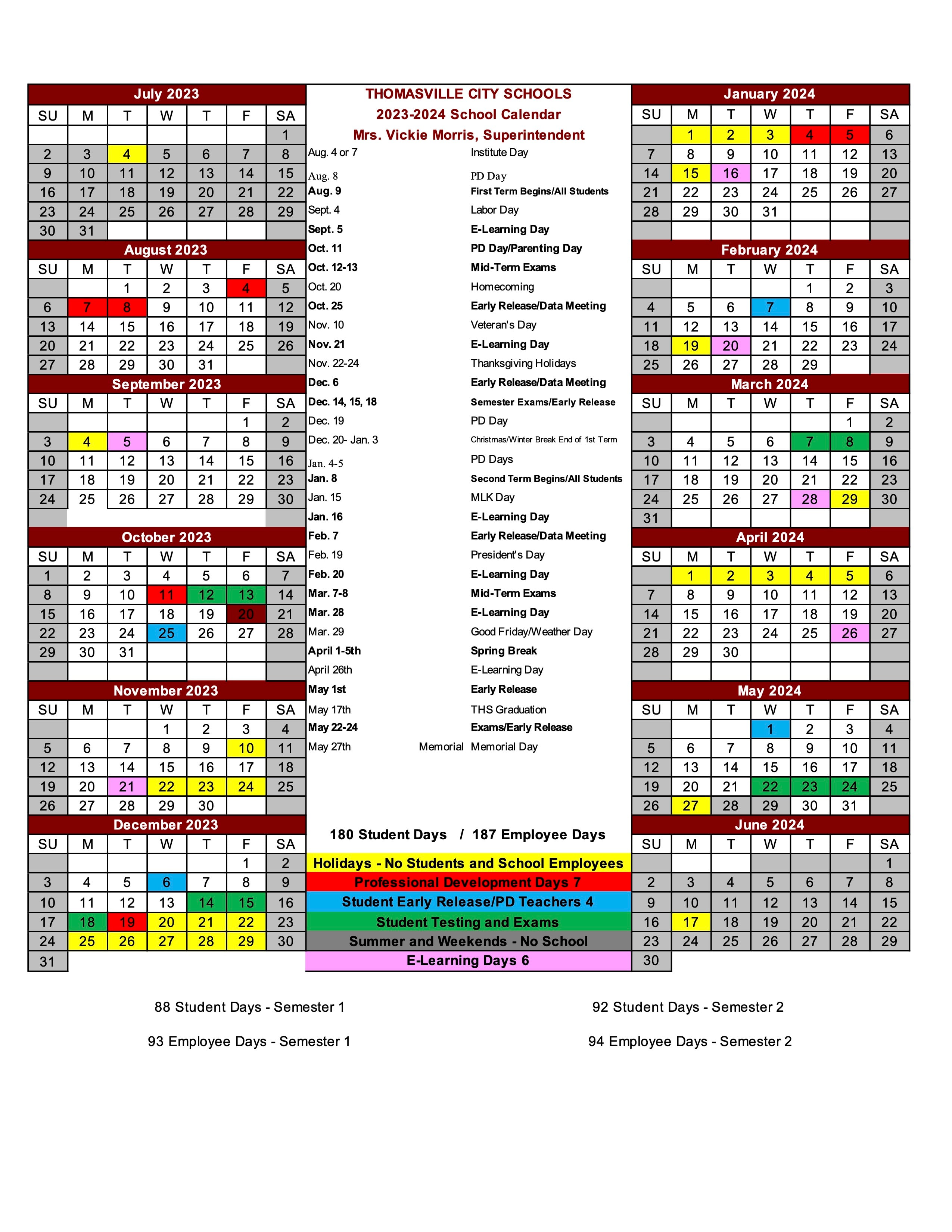 Thomasville City Schools Calendar 2024-2025: Key Dates Revealed