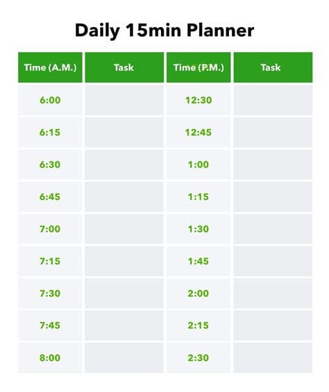 Time blocking schedule