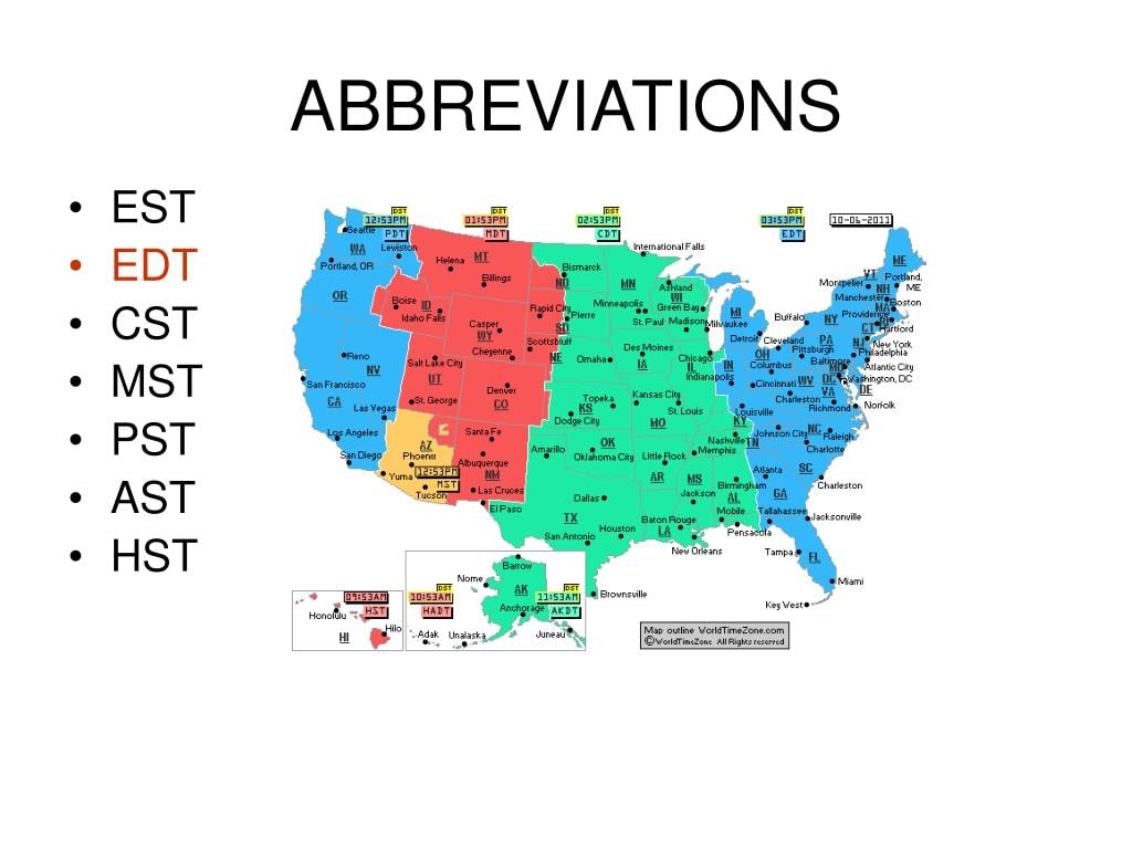 Time Zone Abbreviations in Missouri