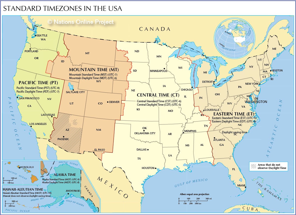 Time Zones Map