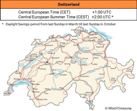 Time Zones Zurich Switzerland