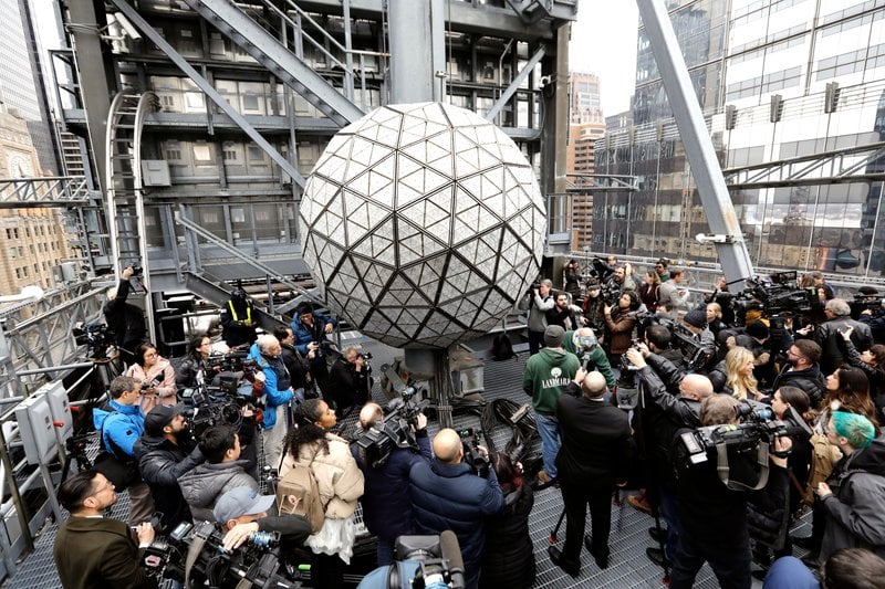 Watching the Times Square New Year's Eve Ball Drop on TV