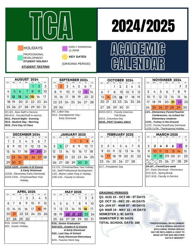 Trinity High School Calendar 2024-2025 Pdf Download Available